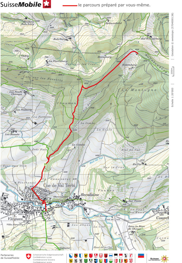 Parcours pédestre balade Jura Vicques Retemberg